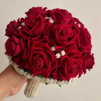 دسته گل عروس رز مخمل