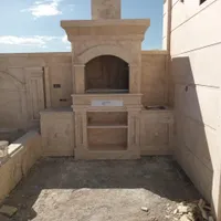 شومینه باربیکیو نرده سنگی کوره|بخاری، هیتر، شومینه|یزد, |دیوار