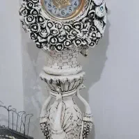 ساعت گچی سرامیک رنگ استخوانی