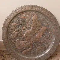 سینی مسی کنده کاری قدیمی