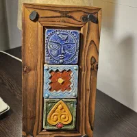 تابلو چوبی سفالی دکوری