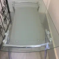 میز شیشه پایه اسطیل شیشه زخیم|میز و صندلی غذاخوری|مشهد, رضاشهر|دیوار