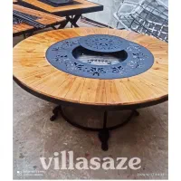 میزوصندلی باغی /میز ،اتشدان هشت نفره /چدنی و ترمود