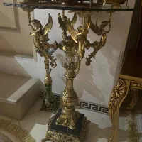 میز برنجی و سماور زغالی|بوفه، ویترین، کنسول|ری, فیروزآبادی|دیوار
