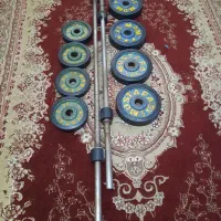 وزنه و هالتر جلو بازو و سرشانه در حد نو