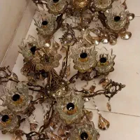 دو عدد لوستر برنزی هشت شعله