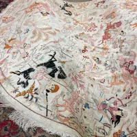 فرش دستبافت تمام ابریشم قم گرد قطر ۲|فرش|تهران, یوسف‌آباد|دیوار