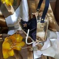 کیف مجلسی مشکی طلایی