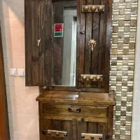 جا کفشی چوبی طرح سنتی با آینه