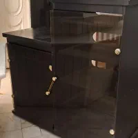 بوفه مشکی چندطبقه شیک و جادار ،چرخدار