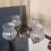 لوستر برنجی شمعدان قدیمی مناسب بوم‌گردی و کافه|کلکسیون اشیاء عتیقه|شاهین‌شهر, نبوت|دیوار