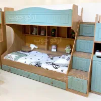 سرویس مجموعه تخت دوطبقه دو نفره نوجوان ۲ یک تک 90