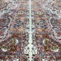 (فرش فرزین)جفت۹متری خطیبی دومتن،رج۴۰ ، تمام ابریشم|فرش|تبریز, |دیوار