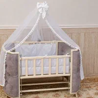 تخت و گهواره چوبی لمسه خور کودک انجلند مدل الیت