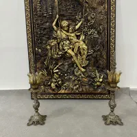 تابلو و شمعدانی چراغ خور برنز اصلی|تابلو، نقاشی، عکس|بوکان, |دیوار