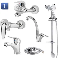 بسته کامل شیرآلات ۶ تکه کروم قیمت ۴۹۵۰ /جنس مرغوب|مصالح و تجهیزات ساختمان|قم, انسجام|دیوار