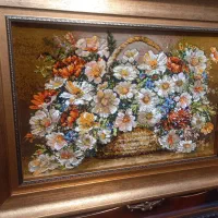 تابلو فرش دستباف گلدان بابونه برجسته تبریز golha|تابلو فرش|تهران, نارمک|دیوار