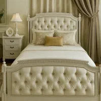 تخت خواب یکنفره ،یک تابلو نقاشی، سه صندلی کانتر