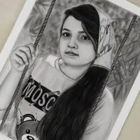 طراحی چهره سیاه قلم