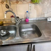 سینک ظرفشویی به همراه آبچکان استیل