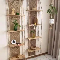 آویز روی دیوار با بافت مکرومه