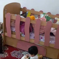 یک عدد تخت خواب بچه گانه به ابعاد ۷۰در ۱۳۶سانتی|تخت و سرویس خواب|شوش, |دیوار