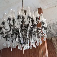 لوستر قدیمی بسیارنفیس پرشاخه|لوستر و چراغ آویز|خرم‌آباد (تنکابن), |دیوار