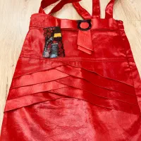 دامن بندی چرم دخترانه قرمز یلدایی نو