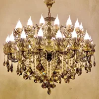 لوستر دوگل برنج سی شعله /تعویض لوستر کهنه با نو