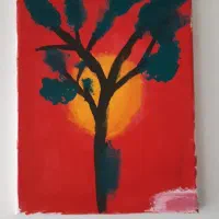 تابلو منظره ی زیبا غروب