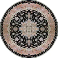 فرش دستباف دایره قطر ۲ متر تبریز ۵۰ رج در حد نو