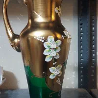 پارچ سبز تک گل برجسته بوهمیا چک|صنایع دستی و سایر لوازم تزئینی|تهران, شوش (باغ آذری)|دیوار