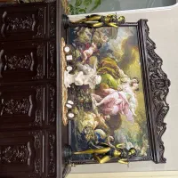 آینه و کنسول بزرگ و جادار چوب قدیمی