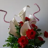 گل مصنوعی و گلدان شیشه ای طرح ترک|گل مصنوعی|سنندج, |دیوار