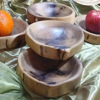 کاسه چوبی دفرمه چوب گردو