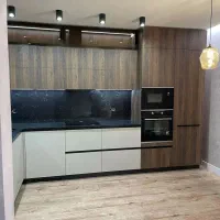 کابینت طرح چوب و سفید سوپر مات کد سفید۱۴