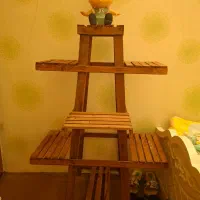 پایه گلدان چوبی