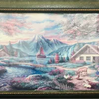 تابلو قدیمی طرح طبیعت بسیار زیبا