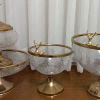 ظروف پذیرایی آبگز طرح گوزن در حد نو کاملا تمیز