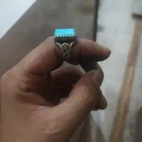 انگشتر یاقوت کبود فیروزه حدید
