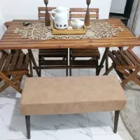 میزنهارخوری 6نفره چوبی درحدنوهمراه با صندلی