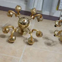 لوستر چهار شاخه هشت شعله آب طلا کاری شده