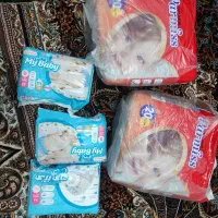 مای بیبی شماره صفر سه عدد. پوشک بچه سایز بزرگ۲عدد