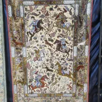 قالیچه 3 متری تمام ابریشم قم شکارگاه|فرش|کرج, عظیمیه|دیوار