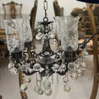 لوستر برنزی 4شاخه حباب خور (۴شاخه تزئینی)