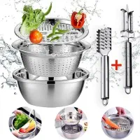 لگن آبکش استیل رنده دار لگن