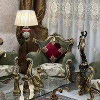 مبلمان استیل مبل سلطنتی و ناهارخوری ورق طلا