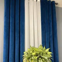 پرده مخمل شانل پانچ شده با هم رنگ|پرده، رانر، رومیزی|شادگان, |دیوار