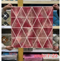 دیوارپوش لوزی چسبدار / نارنجی / قرمز / فومی