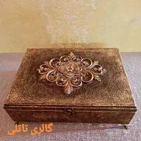 جعبه چوبی پتینه کاری تی بگ و زیورآلات